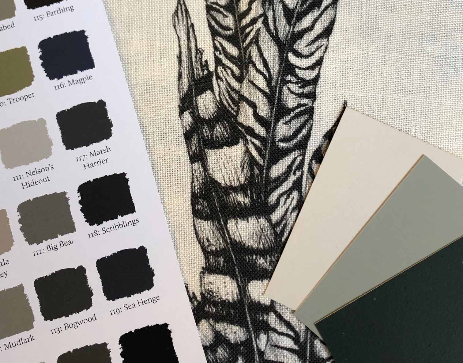 Printed Linen - English Pheasant Stripe English Pheasant