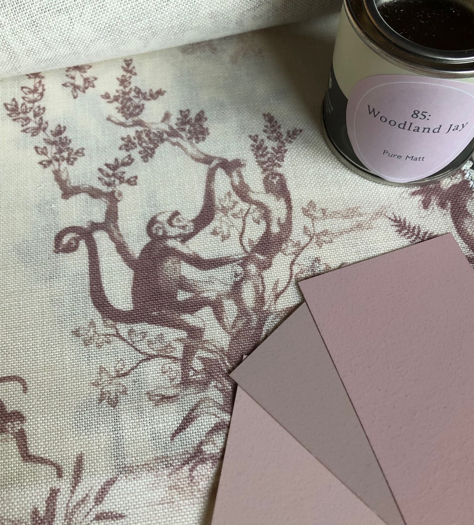 Printed Linen - Cymepaye Toile de Jouy in Blush IMG_5350 (002)